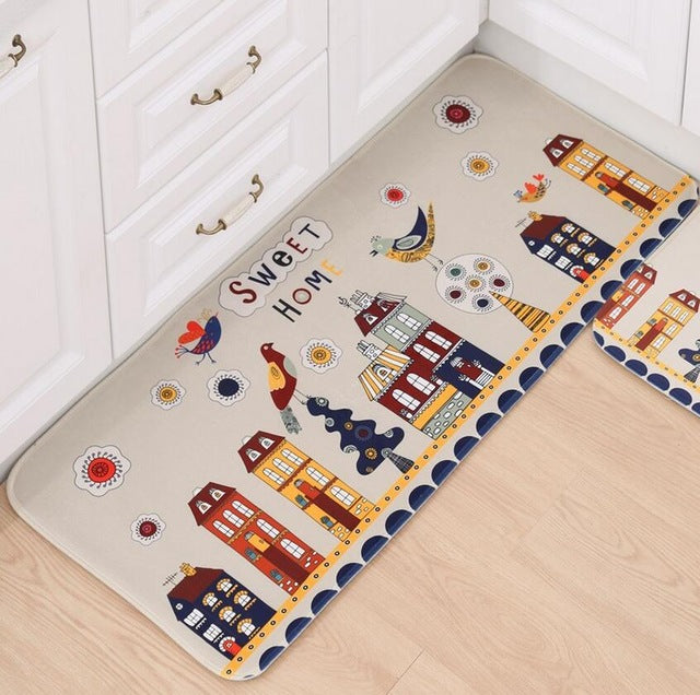 Doormat Non-Slip Kitchen Living Room Carpet/Bath Mat Home Entrance Floor Mat Hallway Area Rugs Kitchen Mat Home 10Style