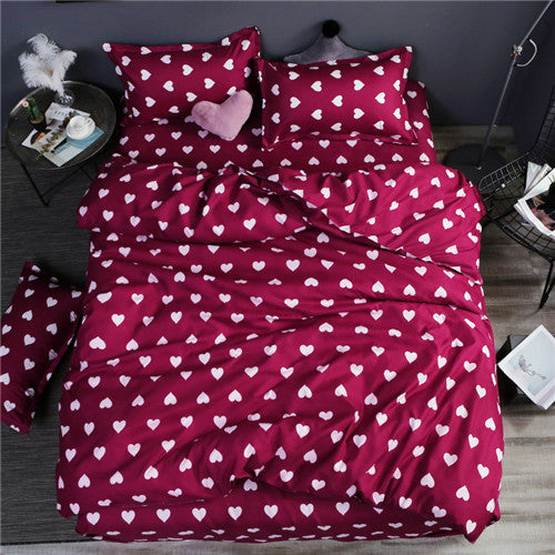 2020 summer bedding set green duvet cover bed set geometric flat sheet reindeer bedclothes 4pcs bed linenset Nordic home textile