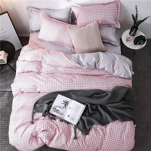 2020 summer bedding set green duvet cover bed set geometric flat sheet reindeer bedclothes 4pcs bed linenset Nordic home textile