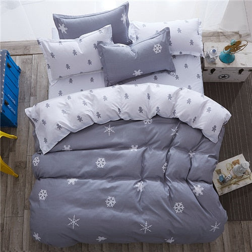 2020 summer bedding set green duvet cover bed set geometric flat sheet reindeer bedclothes 4pcs bed linenset Nordic home textile