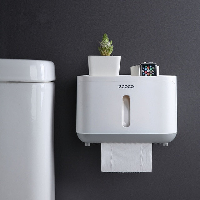 Toilet Paper Holder Waterproof Wall Mounted Toilet Paper Tray Roll Paper Tube Storage Box Tray Tissue Box Shelf Bathroom Product