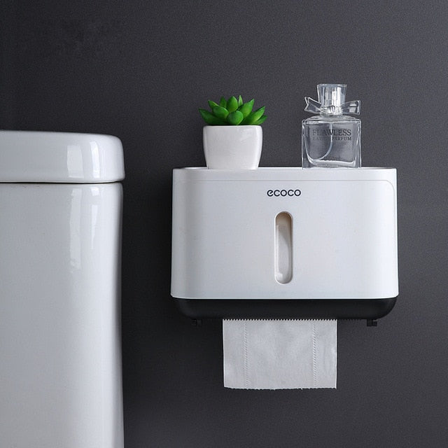 Toilet Paper Holder Waterproof Wall Mounted Toilet Paper Tray Roll Paper Tube Storage Box Tray Tissue Box Shelf Bathroom Product