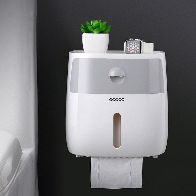 Toilet Paper Holder Waterproof Wall Mounted Toilet Paper Tray Roll Paper Tube Storage Box Tray Tissue Box Shelf Bathroom Product