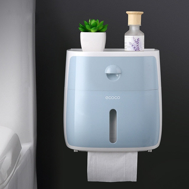 Toilet Paper Holder Waterproof Wall Mounted Toilet Paper Tray Roll Paper Tube Storage Box Tray Tissue Box Shelf Bathroom Product
