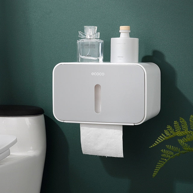 Toilet Paper Holder Waterproof Wall Mounted Toilet Paper Tray Roll Paper Tube Storage Box Tray Tissue Box Shelf Bathroom Product