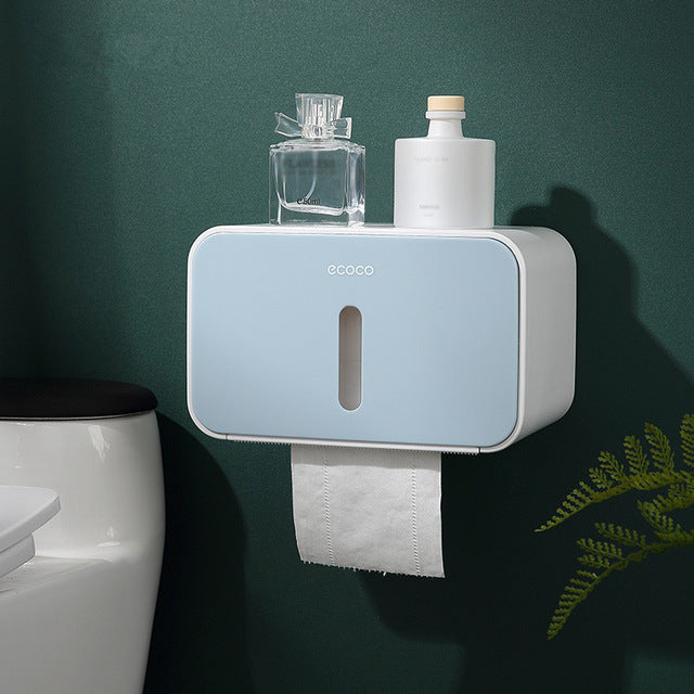 Toilet Paper Holder Waterproof Wall Mounted Toilet Paper Tray Roll Paper Tube Storage Box Tray Tissue Box Shelf Bathroom Product