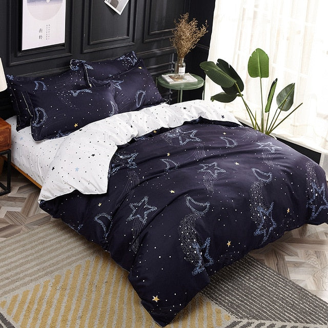 Heart Tropical Print 4pcs Lovers Bed Cover Set Duvet Cover Adult Child Girl Boy Bed Sheet Pillowcase Comforter Bedding Set 61005