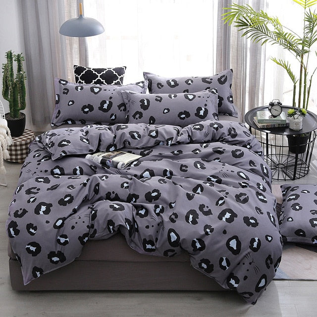 Heart Tropical Print 4pcs Lovers Bed Cover Set Duvet Cover Adult Child Girl Boy Bed Sheet Pillowcase Comforter Bedding Set 61005