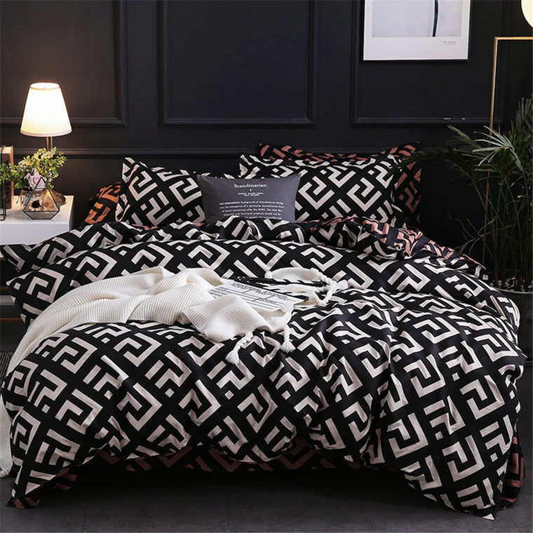 Modern Geometric California King Bedding Sets Sanding Duvet Cover Set Pillowcase  Duvet Covers 229*260 3pcs Bed Set