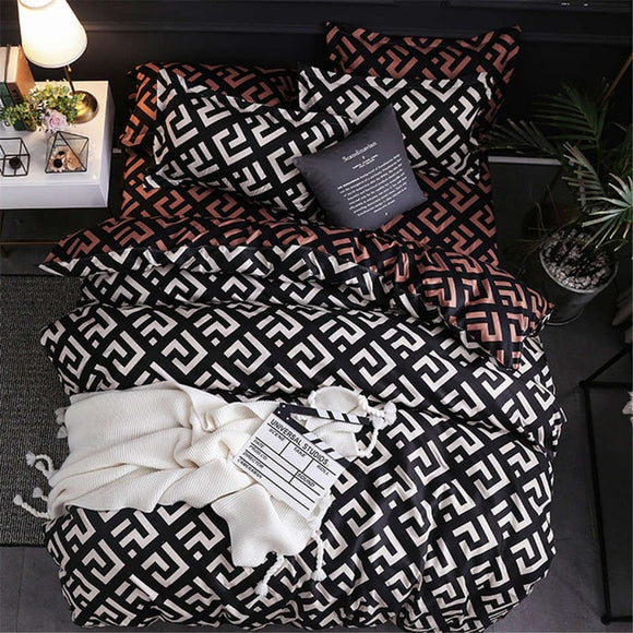 Modern Geometric California King Bedding Sets Sanding Duvet Cover Set Pillowcase  Duvet Covers 229*260 3pcs Bed Set