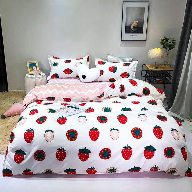 Avocado  Quilt Cover Queen Full King single Size Children Cartoon Duvet Cover Bedclothes Comfortable bedding set