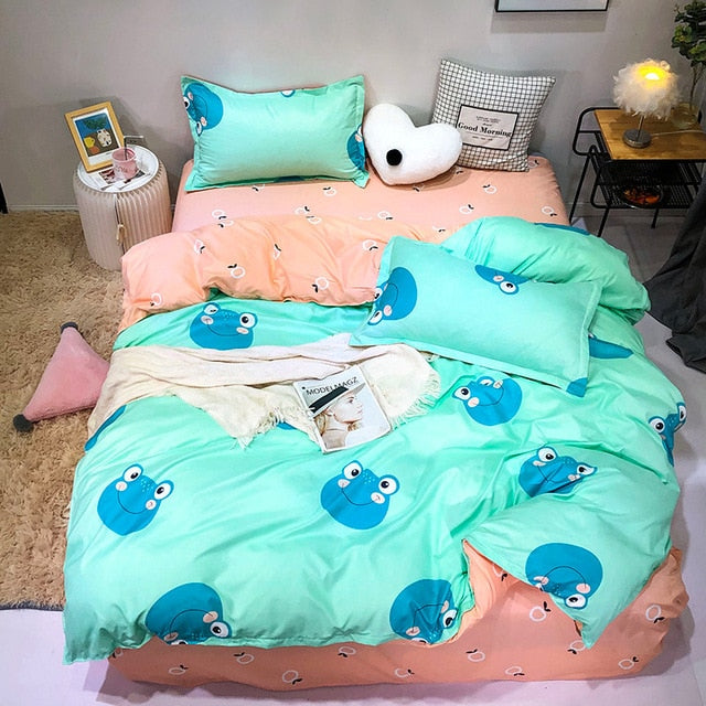 Avocado  Quilt Cover Queen Full King single Size Children Cartoon Duvet Cover Bedclothes Comfortable bedding set