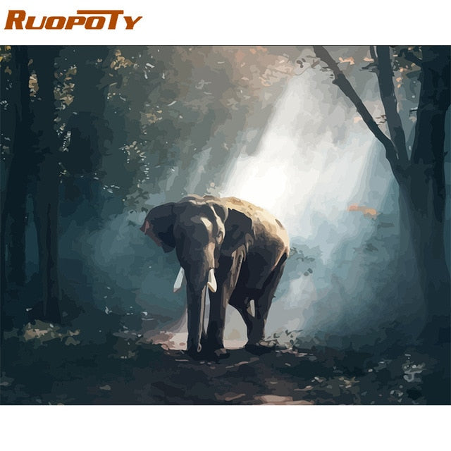 RUOPOTY Frame Diy Painting By Numbers Butterfly Animals Modern Wall Art Canvas Painting Acrylic Paint By Numbers For Home Decors