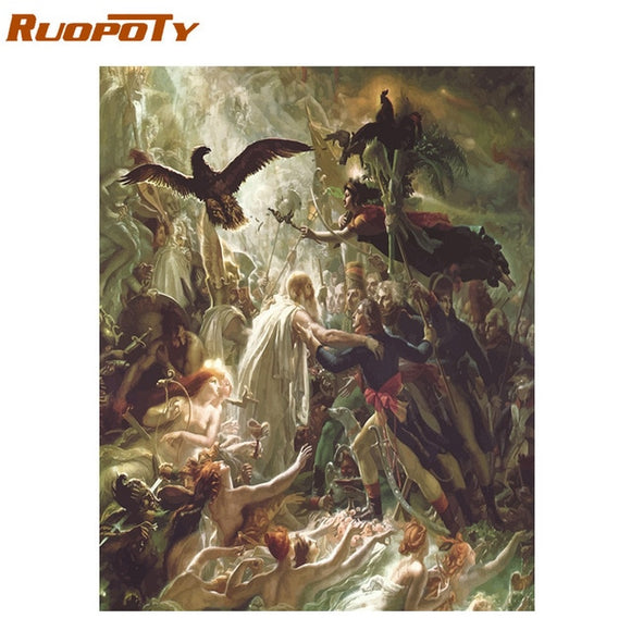 RUOPOTY Frame Diy Painting By Numbers Butterfly Animals Modern Wall Art Canvas Painting Acrylic Paint By Numbers For Home Decors