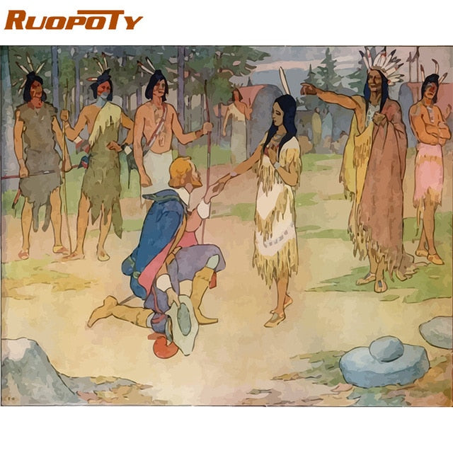 RUOPOTY Frame Diy Painting By Numbers Butterfly Animals Modern Wall Art Canvas Painting Acrylic Paint By Numbers For Home Decors