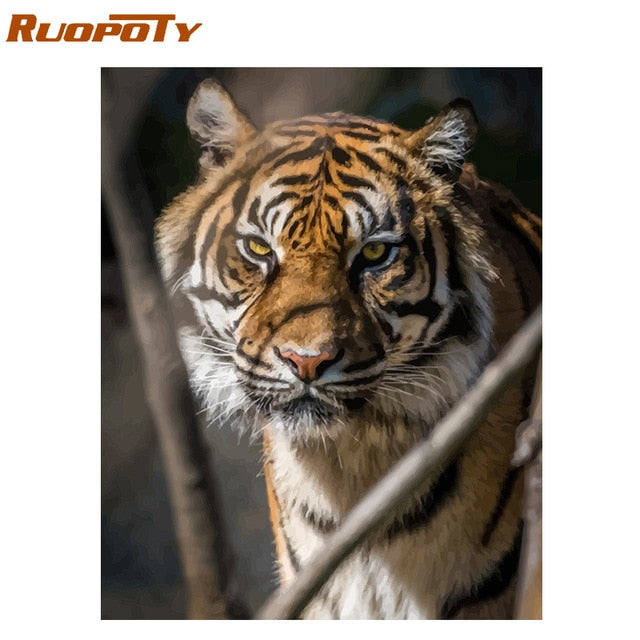 RUOPOTY Frame Diy Painting By Numbers Butterfly Animals Modern Wall Art Canvas Painting Acrylic Paint By Numbers For Home Decors