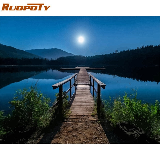 RUOPOTY Frame Diy Painting By Numbers Butterfly Animals Modern Wall Art Canvas Painting Acrylic Paint By Numbers For Home Decors