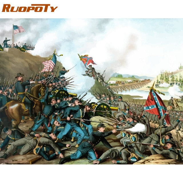 RUOPOTY Frame Diy Painting By Numbers Butterfly Animals Modern Wall Art Canvas Painting Acrylic Paint By Numbers For Home Decors