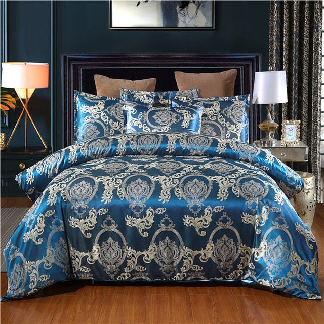 JDDTON Satin Jacquard 2/3 pcs Set 2020 New Arrival Bedding Set Classcial Pattern Style Quilt Cover and Pillowcase Cover BE121