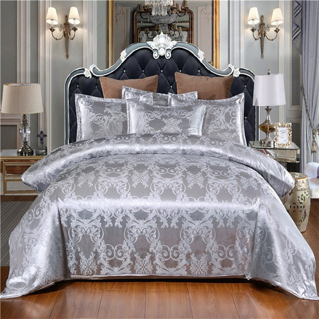 JDDTON Satin Jacquard 2/3 pcs Set 2020 New Arrival Bedding Set Classcial Pattern Style Quilt Cover and Pillowcase Cover BE121