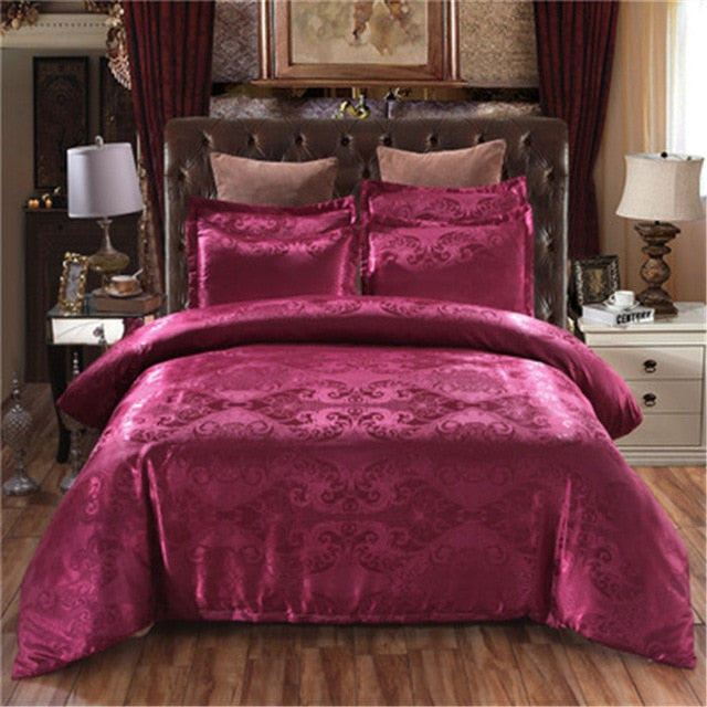 JDDTON Satin Jacquard 2/3 pcs Set 2020 New Arrival Bedding Set Classcial Pattern Style Quilt Cover and Pillowcase Cover BE121
