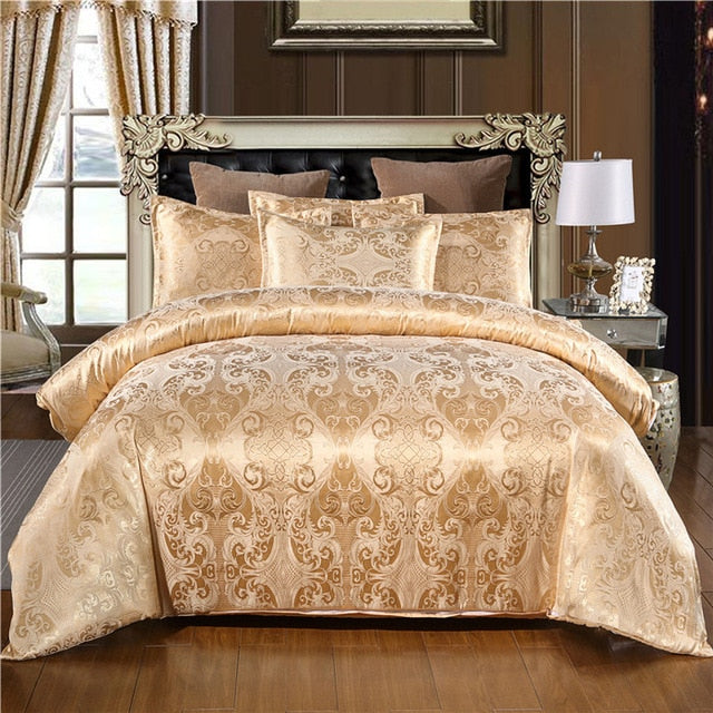 JDDTON Satin Jacquard 2/3 pcs Set 2020 New Arrival Bedding Set Classcial Pattern Style Quilt Cover and Pillowcase Cover BE121
