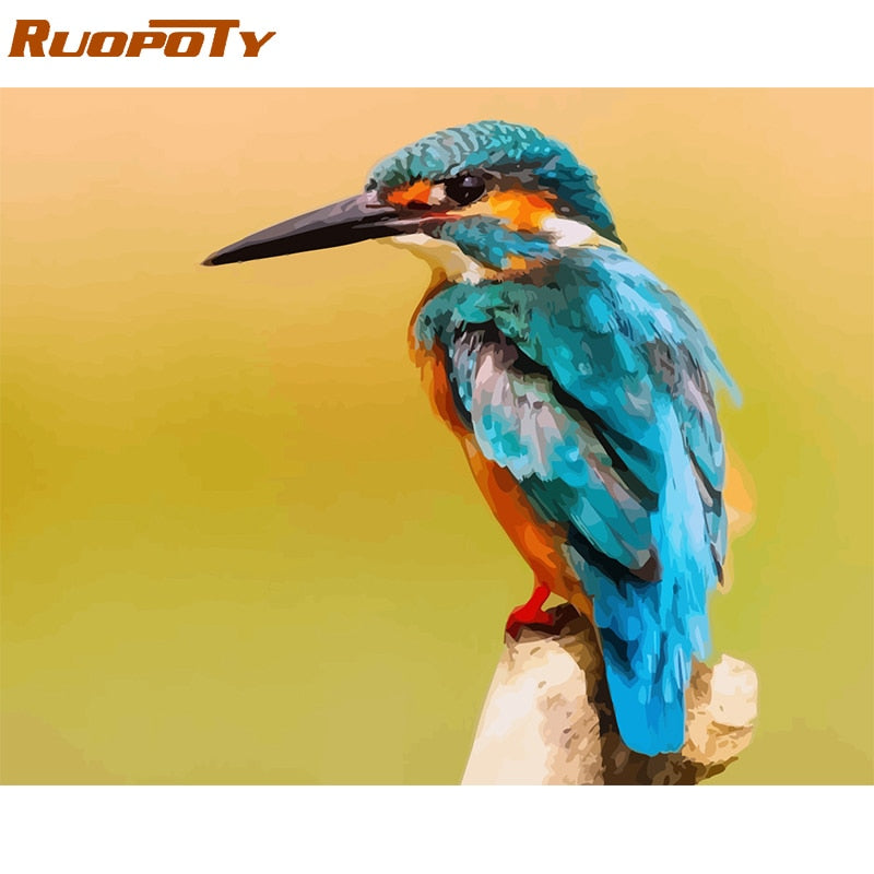 RUOPOTY Frame Painting By Numbers Animals Kit Modern Wall Art Canvas Painting Paint By Numbers For Home Wall Decors Calligraphy