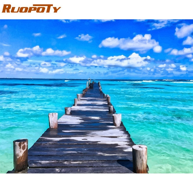 RUOPOTY Frame Painting By Numbers Animals Kit Modern Wall Art Canvas Painting Paint By Numbers For Home Wall Decors Calligraphy