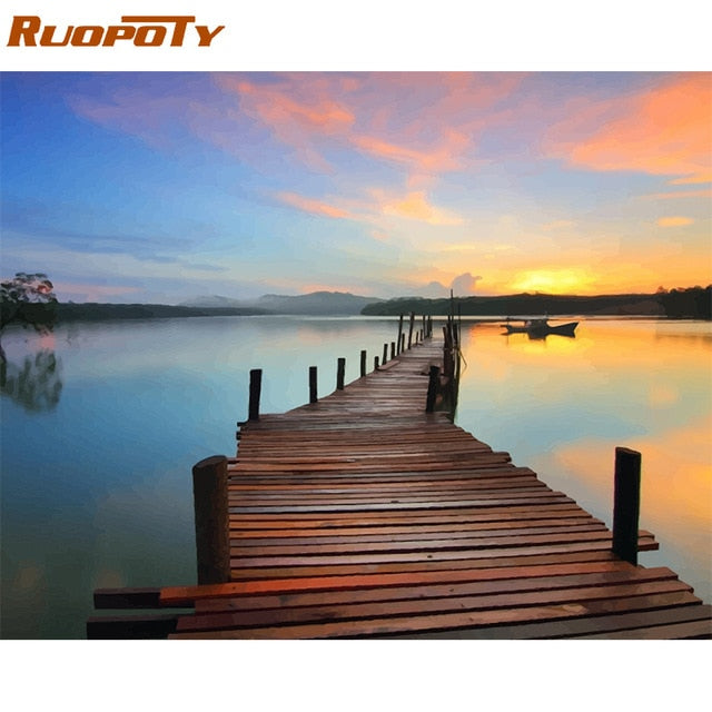 RUOPOTY Frame Painting By Numbers Animals Kit Modern Wall Art Canvas Painting Paint By Numbers For Home Wall Decors Calligraphy