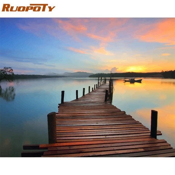 RUOPOTY Frame Painting By Numbers Animals Kit Modern Wall Art Canvas Painting Paint By Numbers For Home Wall Decors Calligraphy