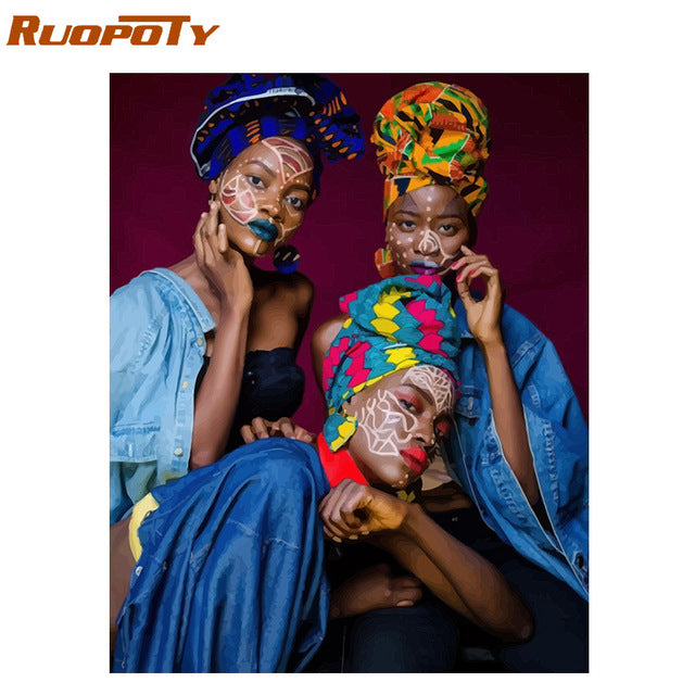 RUOPOTY Frame Painting By Numbers Animals Kit Modern Wall Art Canvas Painting Paint By Numbers For Home Wall Decors Calligraphy