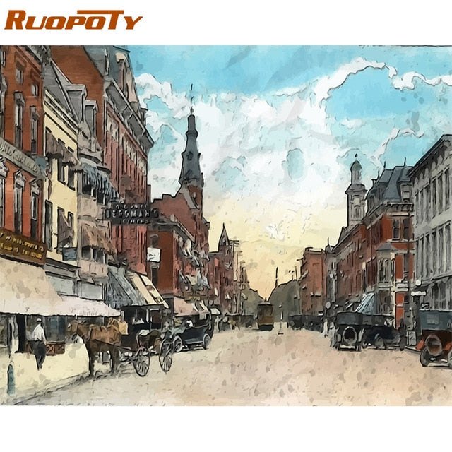 RUOPOTY Frame Painting By Numbers Animals Kit Modern Wall Art Canvas Painting Paint By Numbers For Home Wall Decors Calligraphy