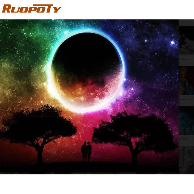 RUOPOTY Frame Painting By Numbers Animals Kit Modern Wall Art Canvas Painting Paint By Numbers For Home Wall Decors Calligraphy