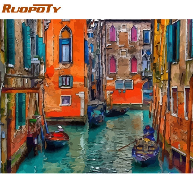 RUOPOTY Frame Painting By Numbers Animals Kit Modern Wall Art Canvas Painting Paint By Numbers For Home Wall Decors Calligraphy