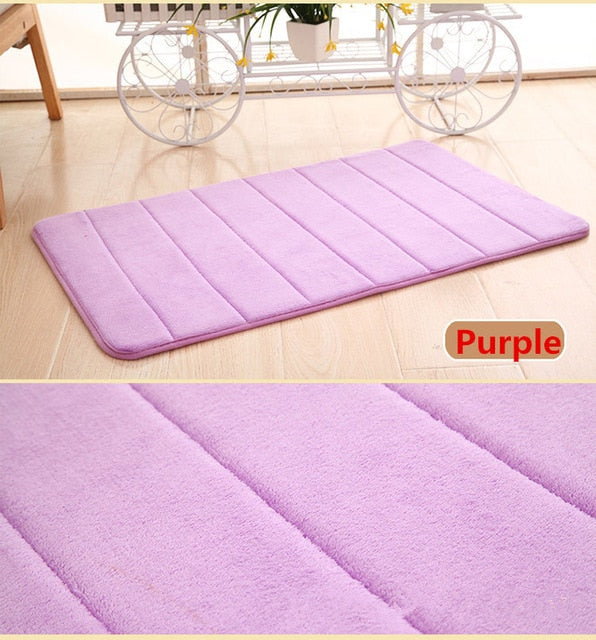 1pc 40x60cm Home Bath Mat Non-slip Bathroom Carpet soft coral fleece Memory Foam Rug Mat kitchen Toilet Floor decor