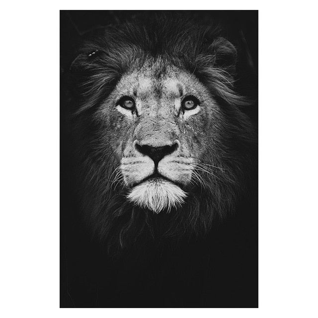 Canvas Painting Animal Wall Art Lion Elephant Deer Zebra Posters and Prints Wall Pictures for Living Room Decoration Home Decor