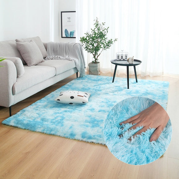 Grey Carpet Tie Dyeing Plush Soft Carpets For Bedroom Living Room Anti-slip Floor Mats Bedroom Water Absorption Carpet Rugs