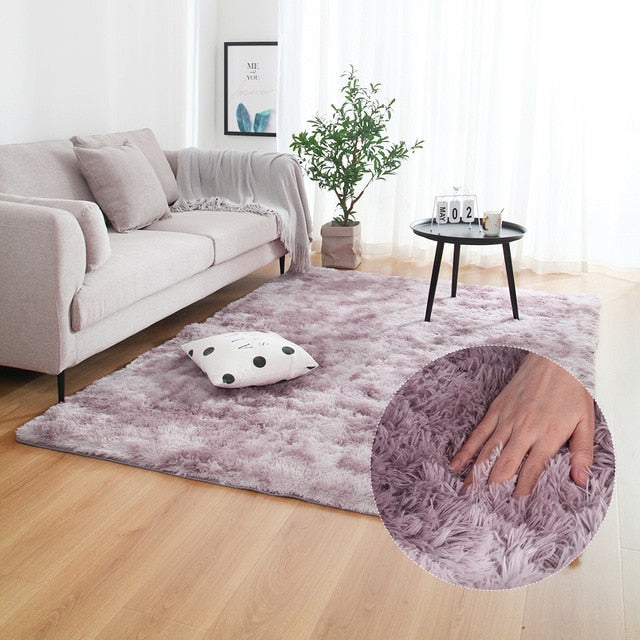 Grey Carpet Tie Dyeing Plush Soft Carpets For Bedroom Living Room Anti-slip Floor Mats Bedroom Water Absorption Carpet Rugs