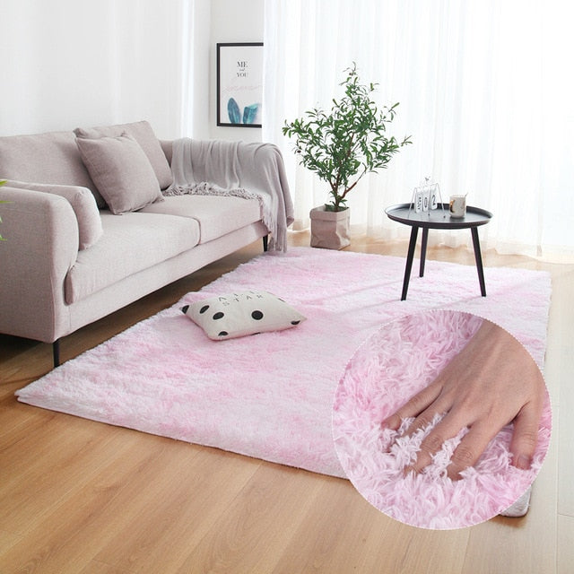Grey Carpet Tie Dyeing Plush Soft Carpets For Bedroom Living Room Anti-slip Floor Mats Bedroom Water Absorption Carpet Rugs