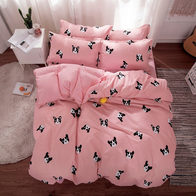 Solstice Home Textile Black Lattice Duvet Cover Pillowcase Bed Sheet Simple Boy Girls Bedding Sets 3/4Pcs Single Double Bedlinen