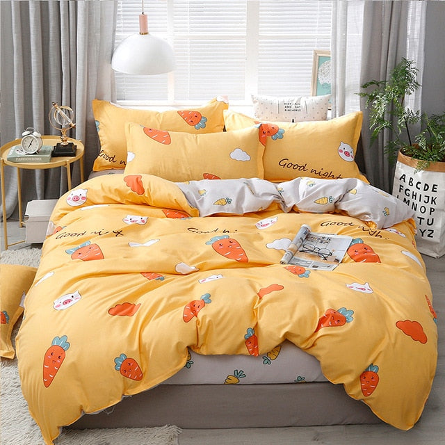 Solstice Home Textile Black Lattice Duvet Cover Pillowcase Bed Sheet Simple Boy Girls Bedding Sets 3/4Pcs Single Double Bedlinen