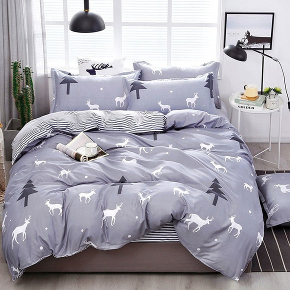 Solstice Cartoon green Printing cat head Children/kid Bedding Sets Duvet Cover Bed Sheet Pillowcase Bed Cover Linens Bedclothes