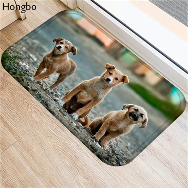 Hongbo New Creative Rugs Washable Funny Dog Doormat Bath Mats Foot Pad Home Decor Bathroom Mats Door Mat Floor Mat