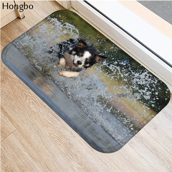 Hongbo New Creative Rugs Washable Funny Dog Doormat Bath Mats Foot Pad Home Decor Bathroom Mats Door Mat Floor Mat