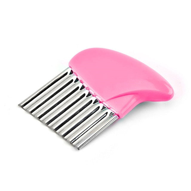 1pc French Fries Cutter Stainless Steel Potato Chips Making Peeler Cut Plastic Handle Vegetable Kitchen Knives Fruit Tool 2020