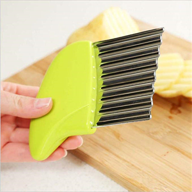 1pc French Fries Cutter Stainless Steel Potato Chips Making Peeler Cut Plastic Handle Vegetable Kitchen Knives Fruit Tool 2020
