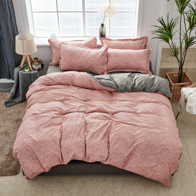 Bedding Set 4Pcs/Set 21Style Bed Sheet Pillowcase & Duvet Cover Sets Stripe Aloe Cotton Bed Set Home Bed Textile Products