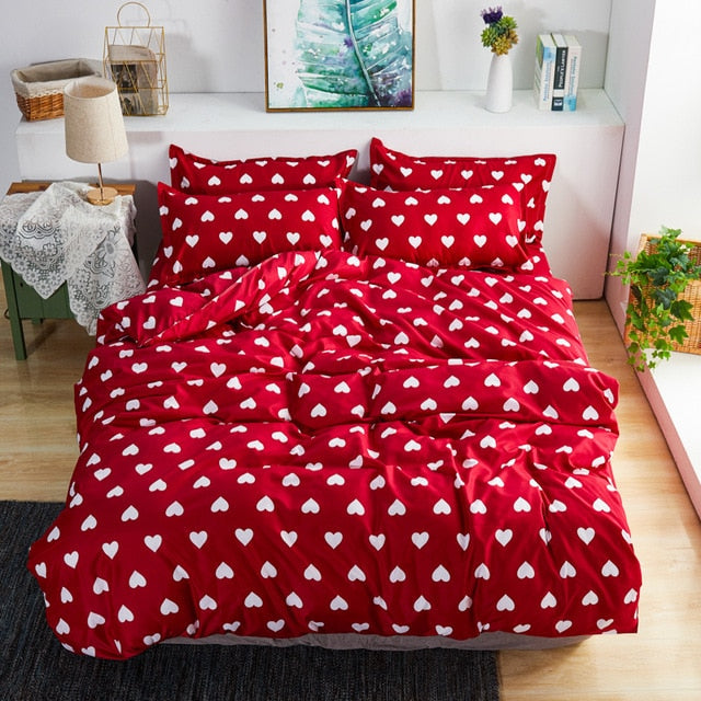 Bedding Set 4Pcs/Set 21Style Bed Sheet Pillowcase & Duvet Cover Sets Stripe Aloe Cotton Bed Set Home Bed Textile Products