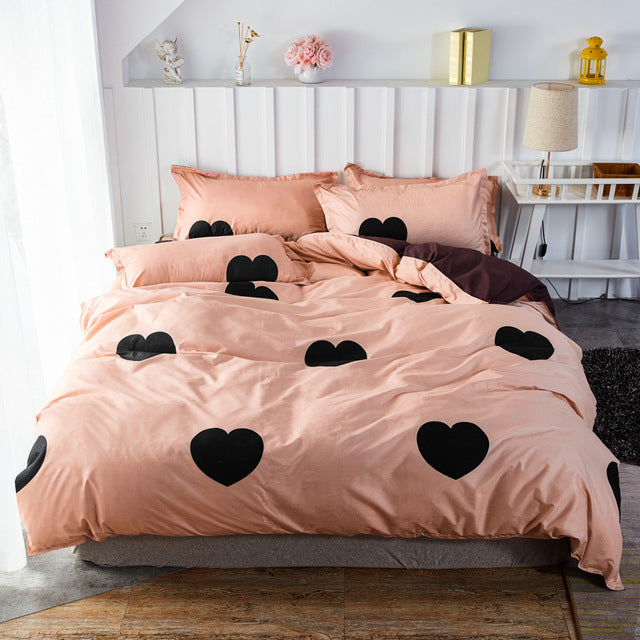 Bedding Set 4Pcs/Set 21Style Bed Sheet Pillowcase & Duvet Cover Sets Stripe Aloe Cotton Bed Set Home Bed Textile Products