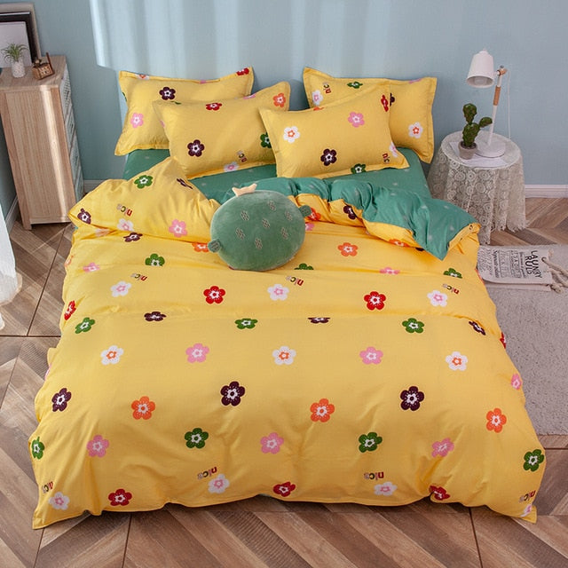 Solstice Home Textile Black Lattice Duvet Cover Pillowcase Bed Sheet Simple Boy Girls Bedding Sets 3/4Pcs Single Double Bedlinen